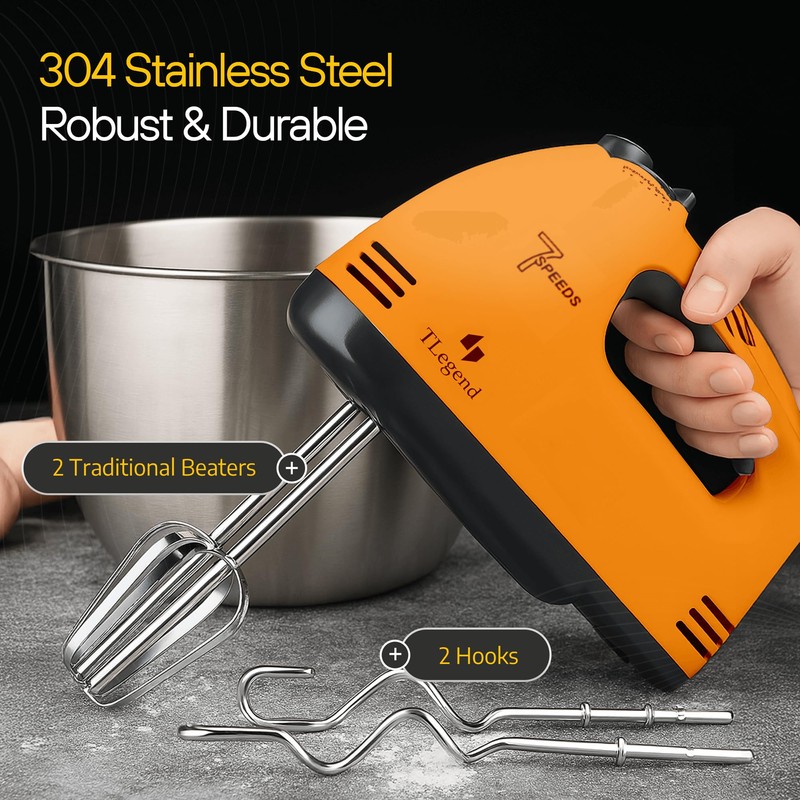 TechnoLegend Hand Mixer Electric Handheld – 7 Speed Ultra Power