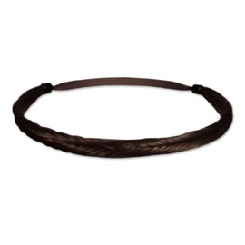 Mia FishTail Braidie, Synthetic Hair Braided Headband, Dark Brown, Classic Hair Accessory for Women, Teens, Girls, Casual, Dress-up 1pc