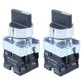 DMWD 2pcs 22mm Momentary Selector Switch Rotary Selector Switch 3 Positions 2NO Self-Reset 110V 440V 10A for 0.87" Mounting Hole
