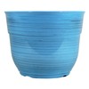 Garden Elements Glazed Brushed Happy Large Plastic Planter, Dark Teal,
