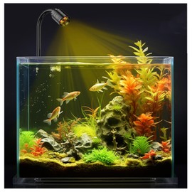 Aquarium Spot Lighting, Aquarium LED Zoom Light, Dimmable Aquarium Atmosphere Lamp 3 Colours, Zoom Lens, Temperature Resistance, Fish Tank Light for Aquarium Landscaping