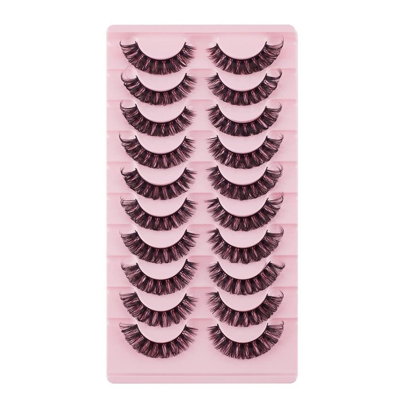 False Eyelashes Russian Strip Lashes Natural Fluffy Wispy D Curly