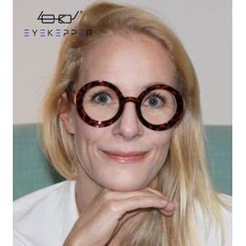 Eyekepper Paquete de 4 gafas de lectura redondas para mujer, lectores de mujer de gran tamaño, +0.50