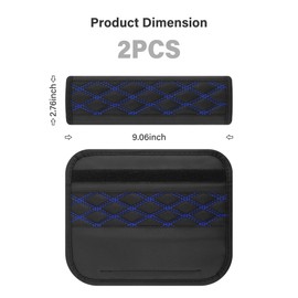 wedfish 2PCS Car Seat Belt Cover Pads,Leather Seatbelt Covers Protect Shoulder and Neck Car Accessories Interior,Universal Car Seat Strap Pads Car Decorations for Most Cars Trucks (Black/Blue)