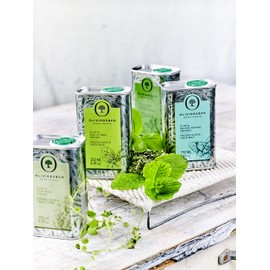 Oliviers & Co Italian Basil Olive Oil, 16.8 fl. oz, Flavored Extra Virgin Olive Oil, First Cold Pressed with Fresh Basil