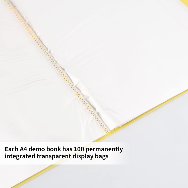 Wisebom A4 with Transparent Pockets, 100 Pockets, A4 Presentation Folder,
