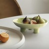 seicasaya Three-Legs Ceramic Fruit Bowl for Kitchen Counter, 10 Inch