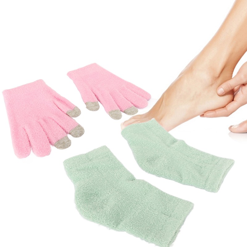 Pink Moisturizing Hand Gloves Touch Screen Prevent Cracked Skin Green
