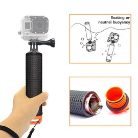 REFLEX CAMERA Floating Hand Grip - Waterproof Pole Handle Mount for GoPro Hero, Fusion, AKASO, DJI Osmo Action Cameras - Secure Floating Handle for Water Sports & Underwater Filming