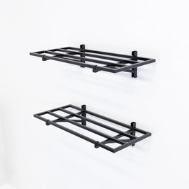 StoreYourBoard Garage Wall Shelves 2-Pack – 1' x 2' Wall Mounted Garage Shelving, Holds 100 lbs Each, Heavy-Duty Storage Shelves, Black