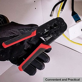 Richer-R Wire Crimper, Cable de red Herramienta de crimpado de crimpado de pelado RJ45 RJ12 RJ11 8P / 6P / 4P