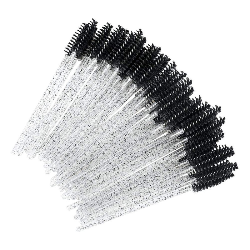 G2PLUS Disposable Eyelash Brushes, Black Mascara Brushes, Pack of 50