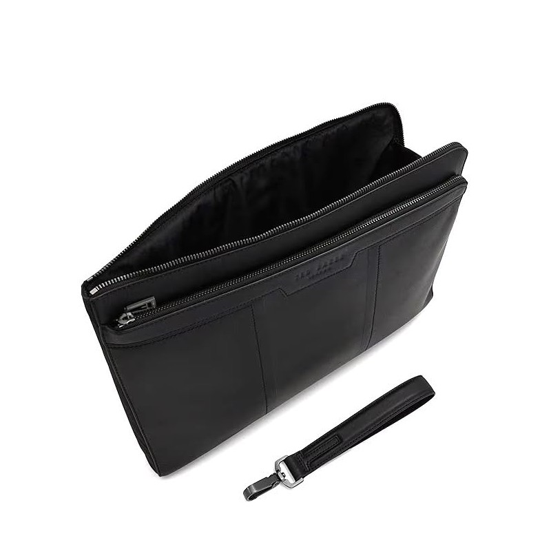 London Thame Leather 15" Laptop Document Sleeve Black