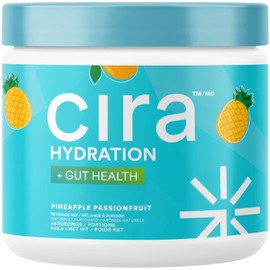 Cira Hydration + Gut Health Powder (45 Servings) - Electrolyte Drink Mix with Prebiotics & Probiotics for Digestion, Hydration & Recovery - Naturally Flavored with Stevia - Pineapple Passionfruit
