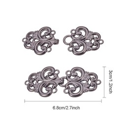 WANDIC Cloak Clasp Fasteners, 3 Pairs of 3 Swirl Flower Cape Fasteners Sew On Hooks and Eyes Cardigan Clip