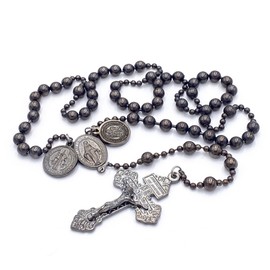 St. Joseph Strong Combat Rosary (Gun Metal)