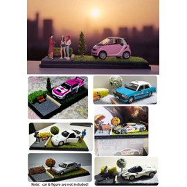 Otypus 1/64 Scale Street Diorama Display Case- Realistic Urban Road Scene for Hot Wheels, Matchbox & 1:64 Model Cars- Diecast Toy Garage -Four Seasons Set