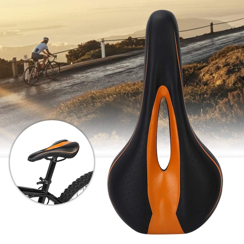Mountain Road Bike, Comfortable Bike Seat Saddle Soft Orange Seat