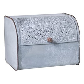 Irvin's Tinware, K18-47WZ, Bread Box in Weathered Zinc, Rustic Country Kitchen Decor