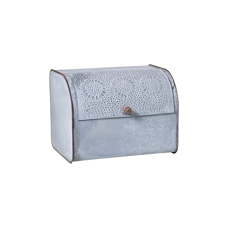 Irvin's Tinware, K18-47WZ, Bread Box in Weathered Zinc, Rustic Country