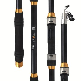 Fiberglass Material Portable and Easy to Carry Fishing Rod Folded Durable Telescopic Rod for Freshwater FishingLength: 2.1 m, Color: Black