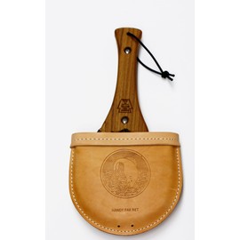 Internet with cords, medium size, wood handle, leather case, nylon net
