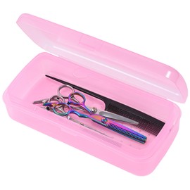 Soiiw Nail Tool Sterilizer Box Pink,Fully Transparent Plastic Sterilization Tray Storage Organizer for Tweezer,Eyelash Extensions,Nail Implement for Esthetician (Large Size)