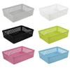 Obstnny Paper Organizer Basket, Plastic File Baskets, Colorful (6 Packs)
