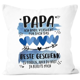 SpecialMe® Cushion Cover Papa Ich Habe versucht Finden Saying Funny Thank You Father White Standard