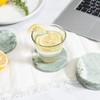 Green Marble Drink Coasters, Natural Stone Coasters - Set of
