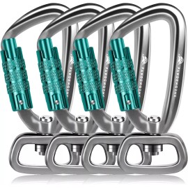 Panpazhe  Locking Carabiner Clip 2.5" with Swivel Ring for Securing Pets, Dog Leash