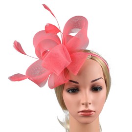 Fascinators for Women Flapper Headband for Women 20s Head Piece Roaring Hair Clip Great Gatsby Headpiece C06-Red