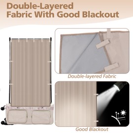 Privacy Curtain for Rolling Dance Bag, 59*31.5 Inch Partition Curtain for Dance Garment Bag with Rack/ Suitcase, Dance Competition Accessories Dancer Must Have, Back to School Essential (only Curtain)