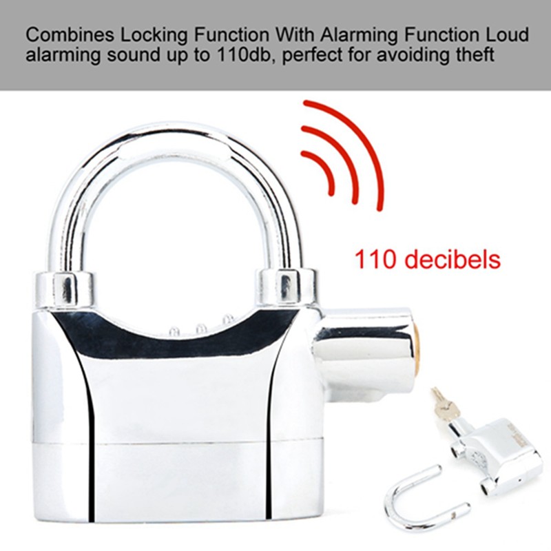 Anti theft Security Padlock Waterproof Siren Alarm Lock for Motorcycle