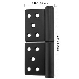 ZOENHOU Pack of 2 Stainless Steel Door Hinges, Flag Hinges, Stainless Steel, Sliding Joint Hinge, Foldable, Removable Flag Hinges, for Cabinets, Garden Gate, with 20 Screws, Load Capacity up to 80 kg
