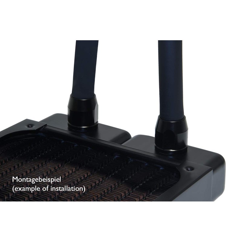 Alphacool HF Compression Fitting TPV, Black Brass, 6-Pack