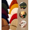 Wool Fisherman Beanies for Men Women, Short Knit Fall Winter