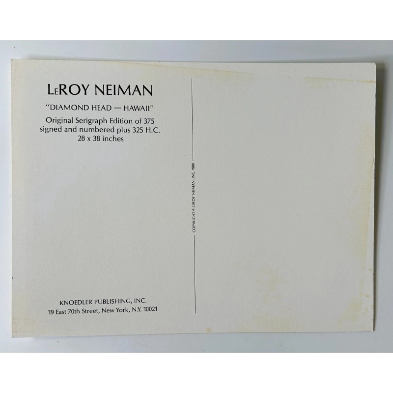 LeRoy Neiman "Diamond Head Hawaii" Promotional Postcard