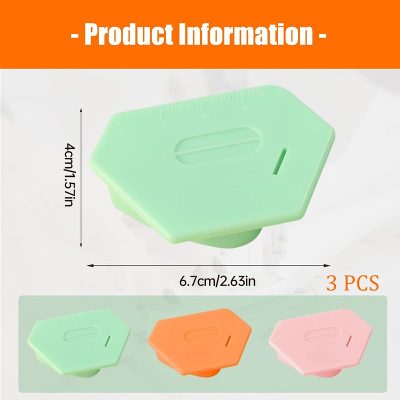 Calkkrer Pack of 3 Magnetic Seam Guide, Polygonal Hem Aid,