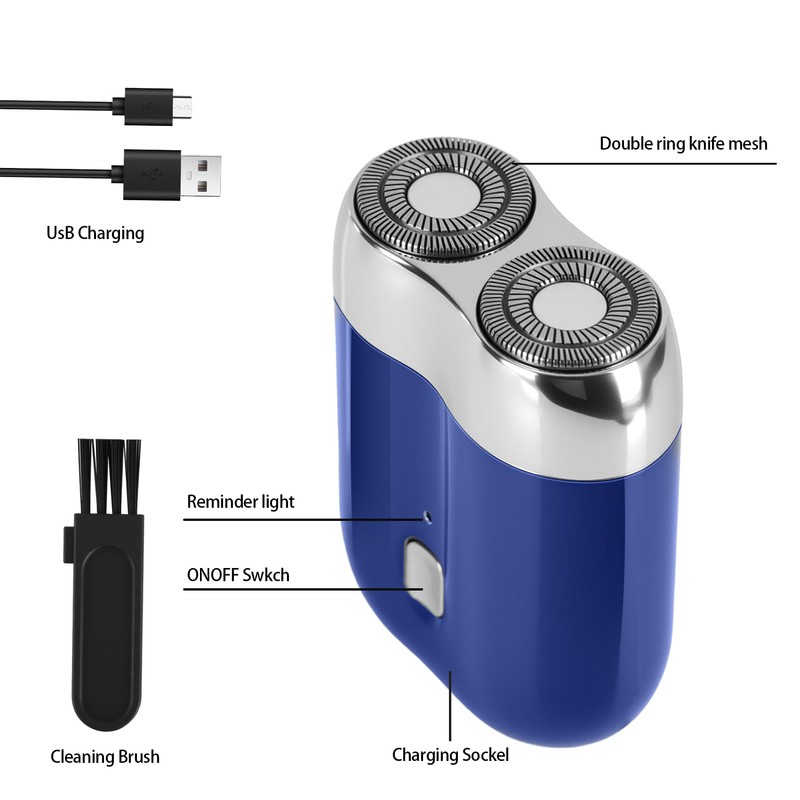 Mini Electric Shaver for Men Women, Pocket Dual Head Shaver