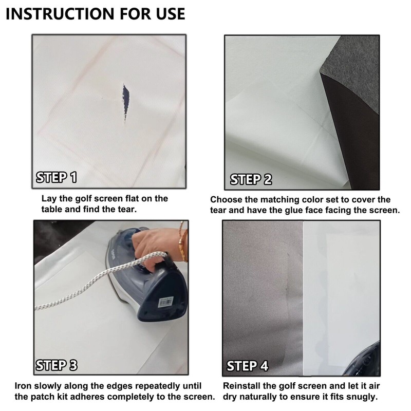 IMPACT SPORTS Golf Impact Screen Patch Kit Cloth Fabric Sticker