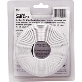 Red Devil 0151 Tub & Wall Caulk Strip (Wide) 1-5/8" x 11', White, (Pack of 3)