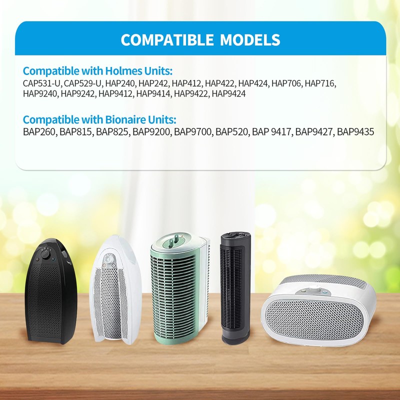 DerBlue Replacement True HE-PA Filter Compatible with Holmes AER1 Series