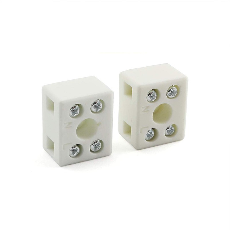 PZRT 2pcs 10A 2 Way 5 Hole Wire Connector Porcelain