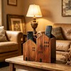 DAWASAPAT Wooden House Remote Control Holder/Remote Caddy & Desktop Organizer