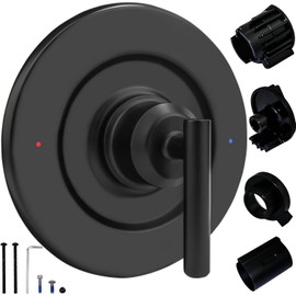 T2901BL Shower Handle Replacement for Moen T2901BL Gibson Posi-Temp Valve Trim Kit, Compatible with Moen 2510/2520/2570/2590 Shower Valve, Matte Black Lever Handle