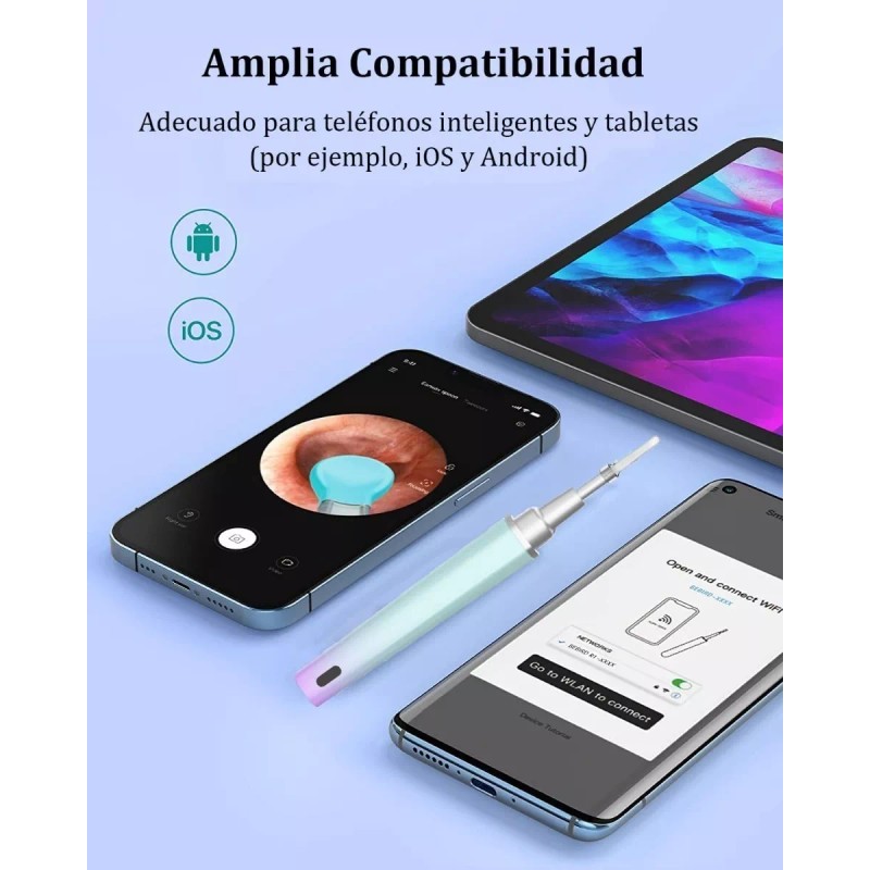 Suweazc Herramienta Con Cámara 1080p P/limpieza De Oído, 7 Piezas