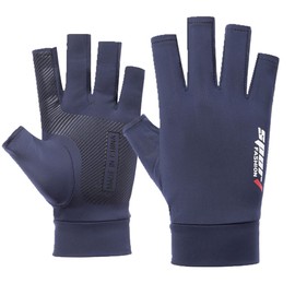 CaySep Men UV Protection Fishing Gloves Summer Outdoor Non Slip Fingerless Gloves for Hiking Driving Cycling Gloves