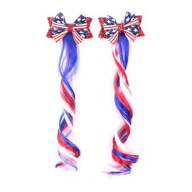 Independence Day Hair Clips Bow American Flag Bowknot 4th of July Hair Bow Pin JHN73 (2 Pcs-B4)