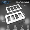 [5 Pack] NEU 4-Gang Screwless Decorator Wall Plates Child Safe